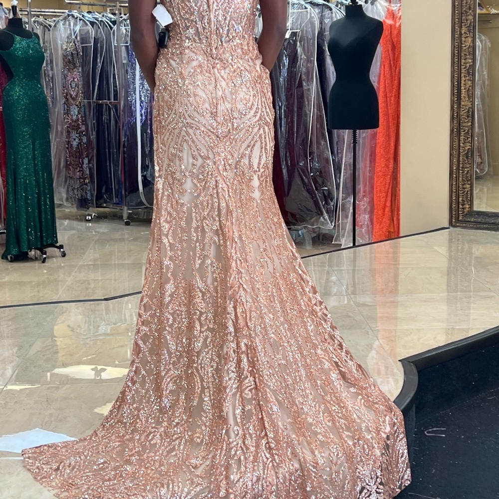 Glamorous Sequin Embellished Prom Dress